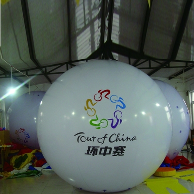 Air sealed pvc inflatable helium flying balloon with logo for advertising