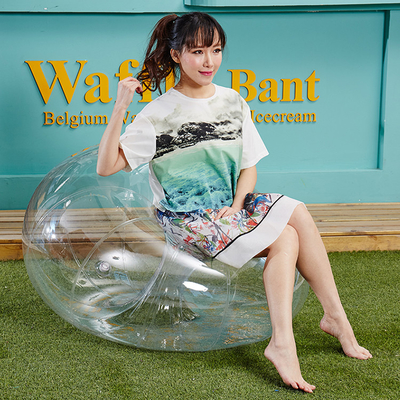 0.2 mm PVC material transparent balloon sofa 1m for kids play on grass or sit on