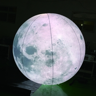 Flashing inflatable Helium waterproof led light moon planet balloon with sticks for christmas party event decorations