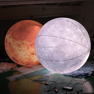 Giant Advertising Inflatable Moon Model With Led Light / Large Inflatable Moon Balloon For Decoration