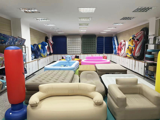 Custom High Quality PVC Folding Single Double Inflatable Bed Sofa Inflatable Lounger Air Sofa Tantra Sofa Bed with Air Pump