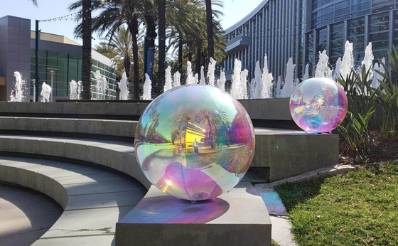 Custom PVC Christmas Large Mirror Ball Colors Outdoor Decorative Inflatable Reflective Balloons