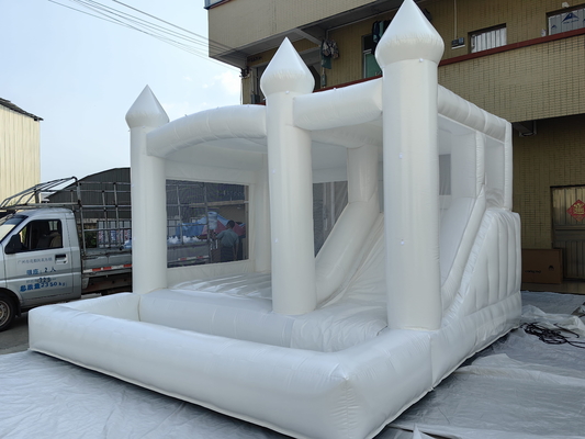Toddler jump house jumping combo wedding decoration bouncer white inflatable slide bouncy castle