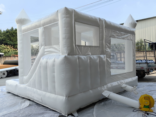Toddler jump house jumping combo wedding decoration bouncer white inflatable slide bouncy castle