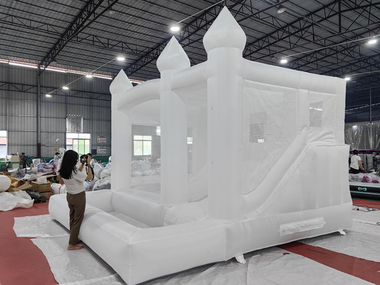 Commercial Party Rental White Bouncer Jumper Inflatable Moon Jumping Bounce House White Bouncy Castle