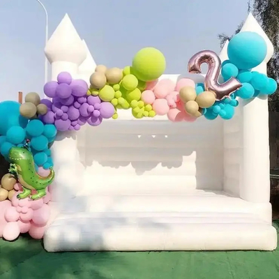 Commercial Party Rental White Bouncer Jumper Inflatable Moon Jumping Bounce House White Bouncy Castle