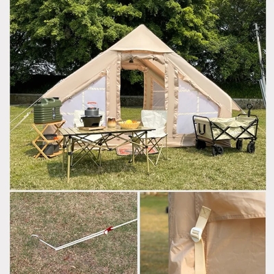 Popular Glamping Canvas Inflatable Outdoor Camping Customized Luxury Polyester Air Family Tent for camping