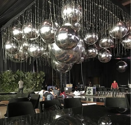 Double Layer Inflatable Advertising Balloons Silver Inflatable Mirror Ball