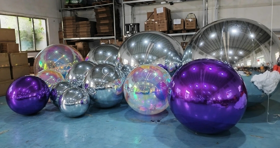 Double Layer Inflatable Advertising Balloons Silver Inflatable Mirror Ball