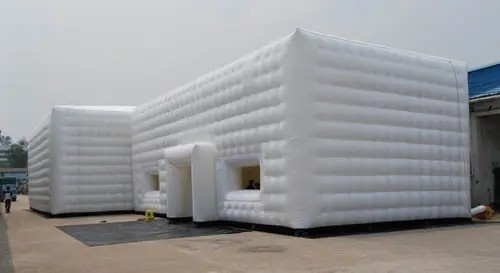 LED Light Inflatable Advertising Balloons Inflatable Air Cube Tent For Rental