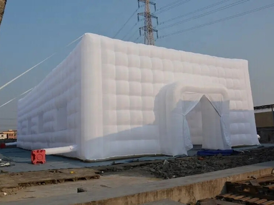 LED Light Inflatable Advertising Balloons Inflatable Air Cube Tent For Rental