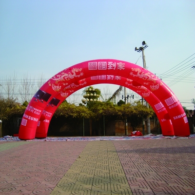 New Design outdoor round advertising inflatable arch with verlcro logo printing for sport event brand promotion