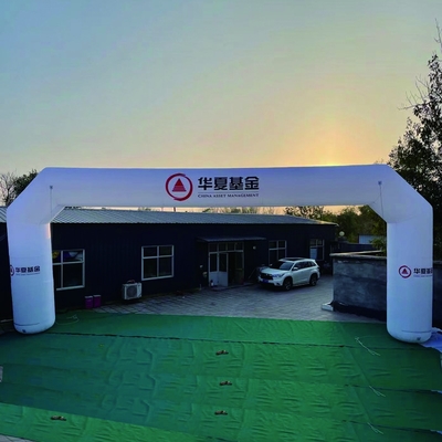 Giant Rainbow Inflatable Finish Arch For Marathon With Balloon