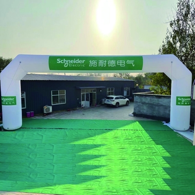 Giant Rainbow Inflatable Finish Arch For Marathon With Balloon