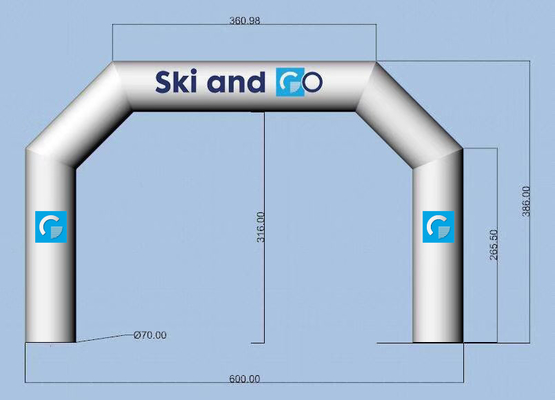 Colorful Advertising Entrance Inflatable Finish Arch For Event