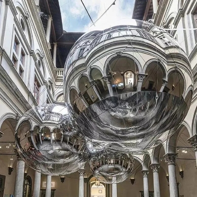 PVC Sphere Inflatable Mirror Ball Floating Silver Holiday Nightclub