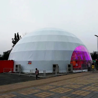 Banquet Architecture Pvdf Coated Fabric Tensile Membrane Structure Big Dome Geodesic Tent With White Pvc Cover