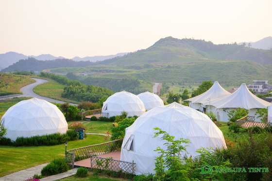 New Design 4 to 10 people 850g PVC Fabric Glamping Dome Room Luxury Tents