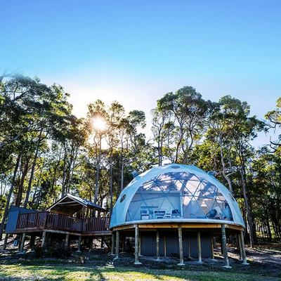 Outdoor luxury 8m Diameter waterproof canopy safari glamping resort round hotel geodesic dome tent