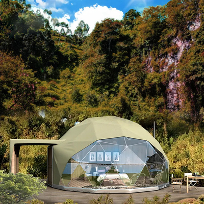 Half Sphere Trade Show Catering Dining Geodesic Dome Tent With Steel Frame Pvc Cover