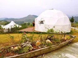 Igloo Glamping Geodesic Dome Tent Winter PVC Cloth 2-10 People Living