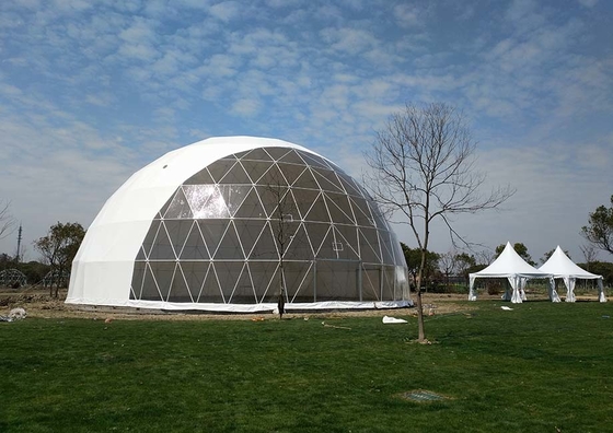 White Outdoor Inflatable Camping Geodesic Dome Tent Waterproof PVC Prefab