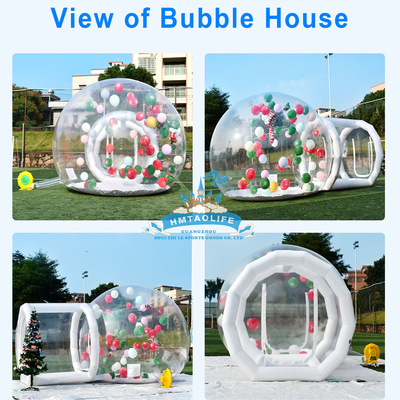 White Bounce House With Bubbles Playing Jumping Transparent