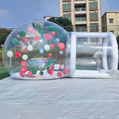 White Bounce House With Bubbles Playing Jumping Transparent