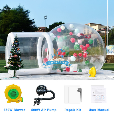 White Bounce House With Bubbles Playing Jumping Transparent