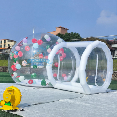 White Bounce House With Bubbles Playing Jumping Transparent