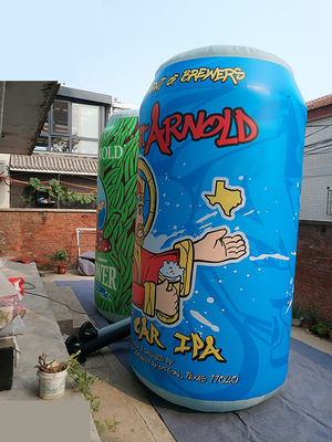 Customized Giant Beer juice Advertising inflatable zip-top can for promotion event bottle mascot characters