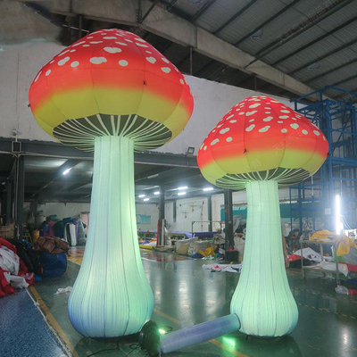Personalized 4 Meters Height Inflatable Lighting Mushroom Model For Event Display LED Mushroom Flower