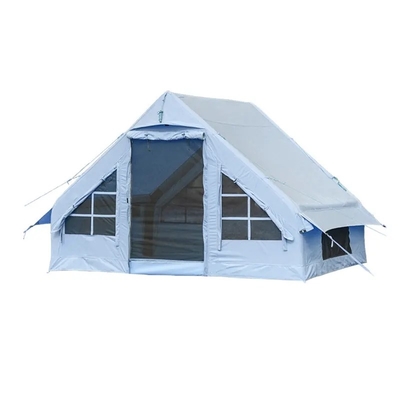 Outdoor Camping Inflatable House Tent Canvas or Oxford Family Part Tents for 3-4 Person