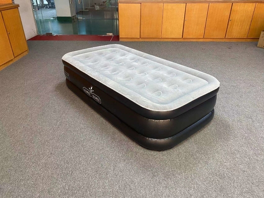 Electric Folding Air Mattress Bed Waterproof Flocked PVC Customized