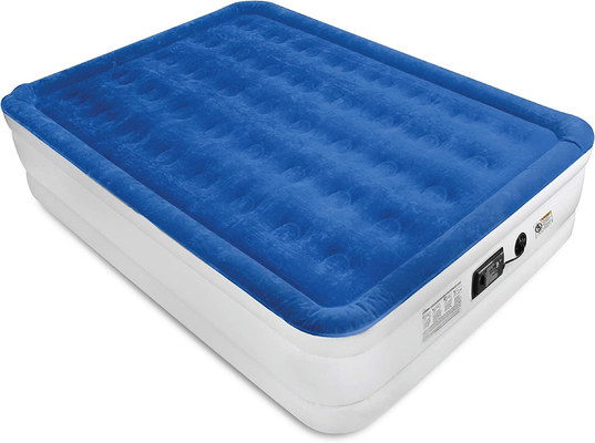 Flocked PVC Inflatable Sleeping Mat Portable Air Mattress With Pump