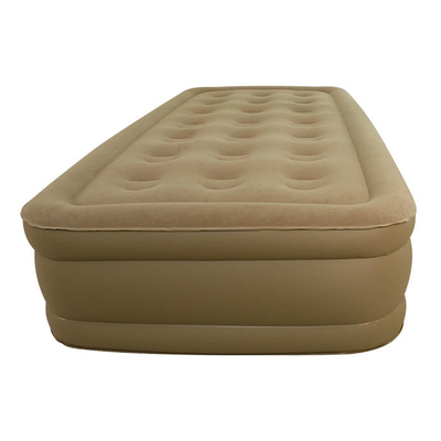 Flocked PVC Inflatable Sleeping Mat Portable Air Mattress With Pump