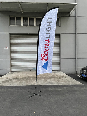 15ft outdoor Factory UV protection Non fading Advertising knife shape Flying Custom Banner Beach feather Flag